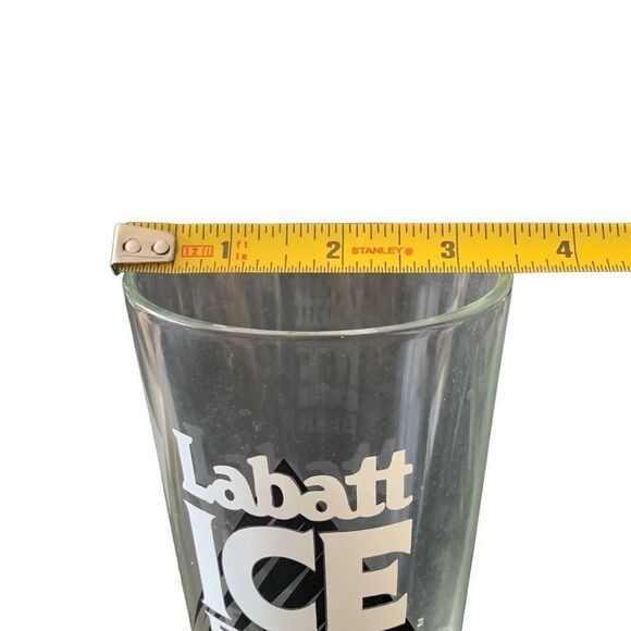 Vintage Labatt Ice Black Mountain Beer Pint Glass Heavy Base - Picture 5 of 11